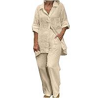 Algopix Similar Product 8 - Cotton Linen 2 Piece Plus Size Outfits