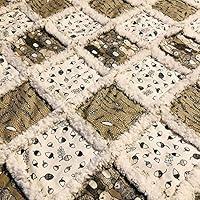 Algopix Similar Product 13 - Baby rag quilt with bears forest acorns