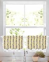 Algopix Similar Product 14 - Yellow Grey Botanical Kitchen Curtains