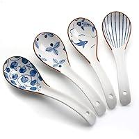Algopix Similar Product 2 - IQCWOOD Porcelain Soup Spoons 62 inch