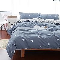 Algopix Similar Product 13 - 3 Pieces Duvet Cover Set Blue Gray with
