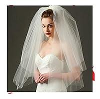 Algopix Similar Product 1 - CKKNILV Bridal Wedding Veils White