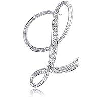 Algopix Similar Product 13 - Letter Brooch Pins Initial Rhinestone