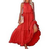 Algopix Similar Product 11 - Womens Summer Boho Halter Maxi Dresses