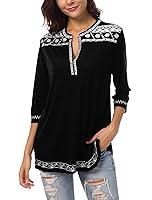 Algopix Similar Product 20 - Womens 34 Sleeve Boho Shirts