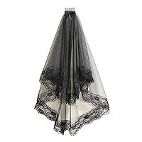 Algopix Similar Product 13 - CHENATING Dark Veil Lace Veils Mantilla