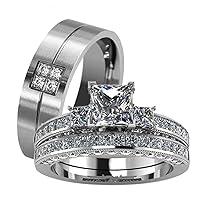 Algopix Similar Product 11 - LOVERSRING Couple Ring Bridal Set His