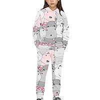 Algopix Similar Product 8 - Yuuxorilu Cute Hippo Kids Tracksuit
