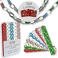 Algopix Similar Product 20 - 300 ChristmasThemed Paper Chain Strips