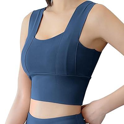 2 Pack Women Padded Sports Bra Longline Padded Tank Tops Adjustable Strap  Workout Clothes for Women 