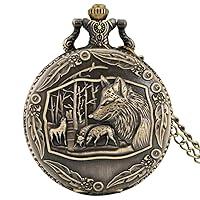 Algopix Similar Product 4 - MJIFEI Pocket Watch Bronze Forest Foxes