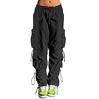 Algopix Similar Product 11 - Baggy Parachute Pants for Women Y2k
