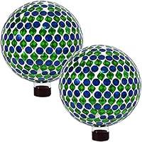 Algopix Similar Product 19 - Sunnydaze Mosaic Gazing Globe Glass