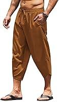 Algopix Similar Product 3 - COOFANDY Mens Linen Harem Capri Pants