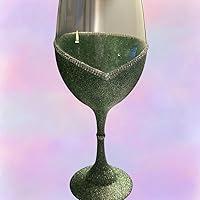 Algopix Similar Product 19 - Glitter Wine Glasses (Sage)