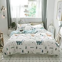 Algopix Similar Product 18 - BuLuTu Cartoon Dinosaur Duvet Cover Set