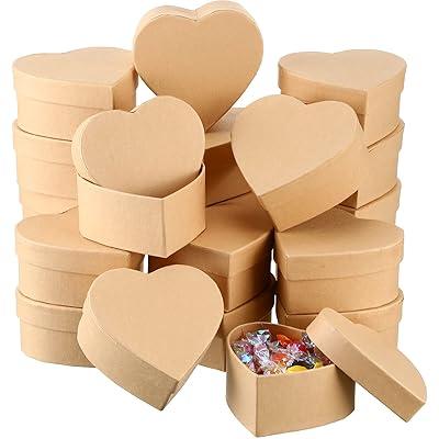  6 Pack Wooden Box Heart-Shaped Jewelry Box Unfinshed