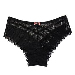 Women Sexy Lace Briefs Hollow Out Panties Crochet Lace Up Panty