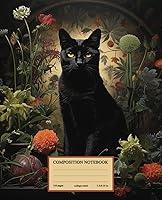 Algopix Similar Product 1 - Black Cat Nocturnal Garden Composition