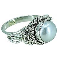 Algopix Similar Product 9 - Navya Craft Pearl Ring 925 Sterling