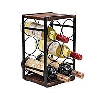 Algopix Similar Product 17 - SODUKU Rustic Wood Countertop Wine Rack