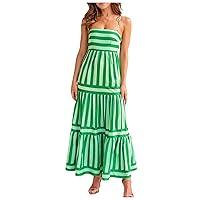 Algopix Similar Product 7 - Womens Striped Back Smocked Maxi Dress