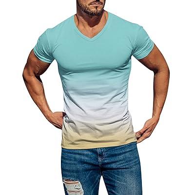 Men Graphic Y2K T-Shirt Short Sleeve Tops Summer Slim Fit Muscle Shirts Big  and Tall Pullover Hip Hop Streetwear