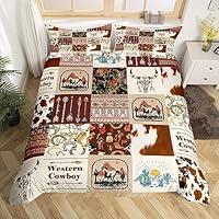 Algopix Similar Product 7 - Western Bedding Set Twin Size Brown Cow