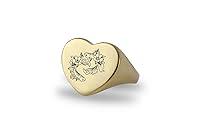 Algopix Similar Product 16 - Engraved Fish Ring  Gold Signet Ring 