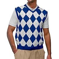 Algopix Similar Product 7 - VNeck Argyle Golf Sweater Vests 