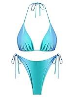 Algopix Similar Product 17 - ZAFUL Gradient Halter Bikini for Women