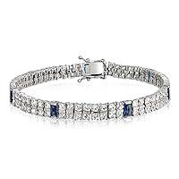 Algopix Similar Product 20 - Bling Jewelry White and Blue CZ 2 Row