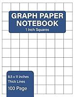 Algopix Similar Product 1 - Graph Paper Notebook 1 Inch Squares