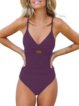 CUPSHE One Piece Swimsuit for Women Bathing Suits Twist Front Cutout  Adjustable Straps Ruched Swimwear