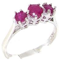 Algopix Similar Product 5 - 9k White Gold Ring with Natural Ruby