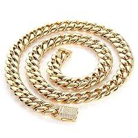 Algopix Similar Product 10 - 12mm Width Miami Cuban Chain Necklace