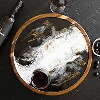 Algopix Similar Product 14 - LYNN  LIANA Acacia Lazy Susan Onyx