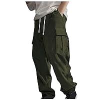 Algopix Similar Product 16 - Mens Wide Leg Cargo Pants Solid Color