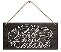 Algopix Similar Product 11 - Wall Art Decor Wooden Sign Joy Peace