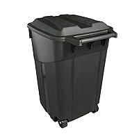 Algopix Similar Product 1 - GeRRiT 45Gallons Black Plastic Wheeled