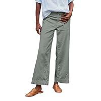 Algopix Similar Product 5 - Womens Linen Pants Wide Leg Business