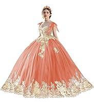 Algopix Similar Product 19 - TRHTX Puffy Quinceanera Dresses Coral