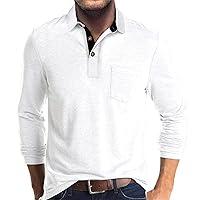 Algopix Similar Product 11 - PICKLION Mens Long Sleeve Polo Shirts