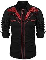 Algopix Similar Product 14 - COOFANDY Mens Shirt Western Slim Fit