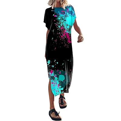 Best Deal for FitOOTLY Women's Summer T Shirt Maxi Dress Batwing