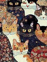 Algopix Similar Product 13 - Gustav Klimt style Cats Notebook