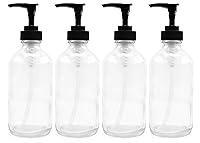 Algopix Similar Product 1 - 8oz Clear Glass Pump Bottles 4Pack