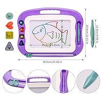 AiTuiTui Magnetic Drawing Board Mini Travel Doodle, Erasable Writing Sketch  Colorful Pad Area Educational Learning Toy for Kid / Toddlers/ Babies with  3 Stamps and 1 Pen (Sky Blue) 