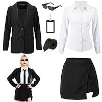 Algopix Similar Product 16 - Funnysoft Halloween Woman Agent Costume