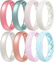 Algopix Similar Product 2 - Egnaro Silicone Anniversary Ring Women